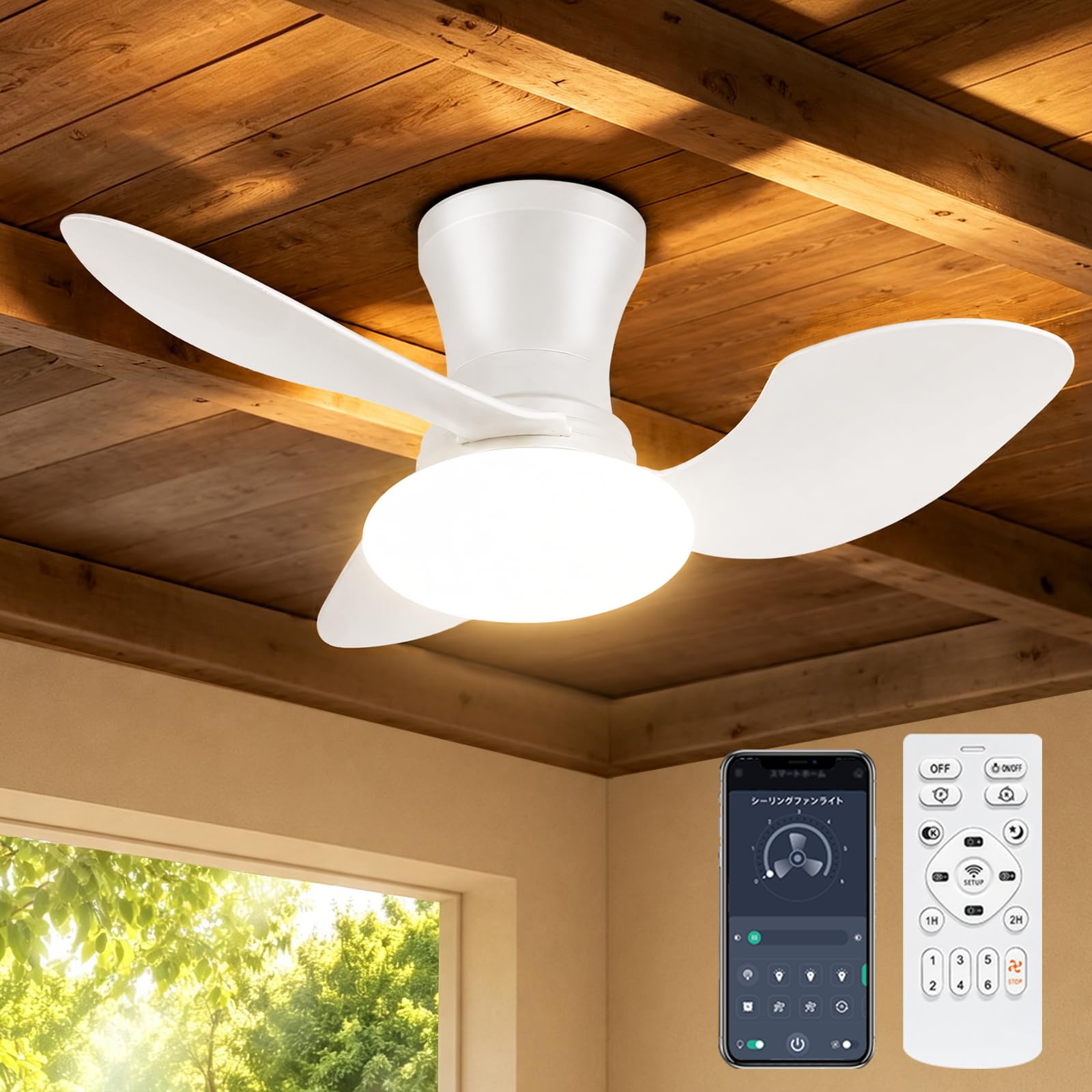TENKOO&YOU シーリングファンライト Amazon | 【極静・強風】TENKOO&YOU シーリングファンライト 52W 4,500